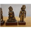 Image 4 : Qty 6 Miniature Figurines on Wooden Bases, Approx. 2" x 4" H
