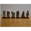 Image 5 : Qty 6 Miniature Figurines on Wooden Bases, Approx. 2" x 4" H