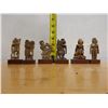Image 7 : Qty 6 Miniature Figurines on Wooden Bases, Approx. 2" x 4" H