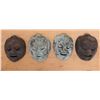 Image 1 : Qty 4 Carved Asian Masks, Misc Sizes