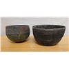 Image 1 : Qty 2 Carved Metal Bowls, Misc Sizes