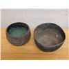 Image 2 : Qty 2 Carved Metal Bowls, Misc Sizes