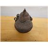 Image 3 : Vintage Carved Art Jar w/ Handles & Lid, 4" Dia, 6" H