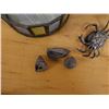 Image 15 : Metal Fish Incense Burner & Round Stained Glass Jar w/ Small Shell & Crab Figurines, Misc Sizes