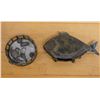 Image 1 : Metal Fish Incense Burner & Round Stained Glass Jar w/ Small Shell & Crab Figurines, Misc Sizes