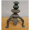Image 1 : Carved Metal Candelabrum or Lamp Stand w/ Tripod Base & Animal Feet 9" x 13.5" H