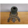 Image 2 : Carved Metal Candelabrum or Lamp Stand w/ Tripod Base & Animal Feet 9" x 13.5" H