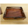 Image 5 : Square Wooden Trinket Box w/ Lid 5" x 4" x 1" H