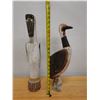 Image 8 : Qty 2 Carved Wooden Bird Sculptures, Misc Sizes