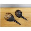 Image 2 : Qty 2 Carved Serving Spoons, Misc Sizes