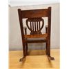 Image 10 : Koa Wood Rocking Armchair w/ Slatted Back 24" x 19" x 34"H