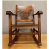 Image 1 : Koa Wood Rocking Armchair w/ Slatted Back 24" x 19" x 34"H