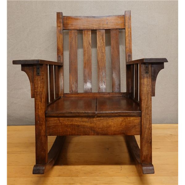 Koa Wood Rocking Armchair w/ Slatted Back 28" x 18" x 36"H