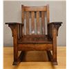 Image 1 : Koa Wood Rocking Armchair w/ Slatted Back 28" x 18" x 36"H