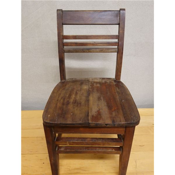 Koa Wood Stationary Chair w/ Slatted Back 16" x 15" x 32"H