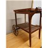 Image 15 : Rolling Wooden Tea Cart w/ Removable Top & Undershelf 32" x 20" x 30"H