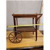Image 17 : Rolling Wooden Tea Cart w/ Removable Top & Undershelf 32" x 20" x 30"H