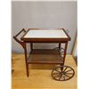 Image 2 : Rolling Wooden Tea Cart w/ Removable Top & Undershelf 32" x 20" x 30"H
