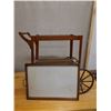 Image 7 : Rolling Wooden Tea Cart w/ Removable Top & Undershelf 32" x 20" x 30"H