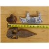 Image 11 : Qty 3 Carved Figurines: Owl, Elephant Letter Opener & Pig, Misc Sizes