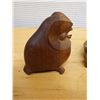 Image 4 : Qty 3 Carved Figurines: Owl, Elephant Letter Opener & Pig, Misc Sizes