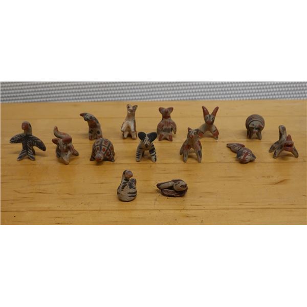 Qty 14 Miniature Animal Figurines, Misc Sizes