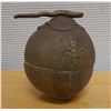 Image 1 : Carved Metal Container w/ Lid, 4.5" Dia, 6.5"H