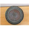 Image 3 : Carved Metal Platter w/ Scalloped Edges 17" Dia, 2"H