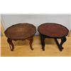 Image 1 : Qty 2 Wooden Plant Stands w/ Cabriole Legs Approx. 16" Dia, 10-11"H