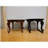 Image 2 : Qty 2 Wooden Plant Stands w/ Cabriole Legs Approx. 16" Dia, 10-11"H