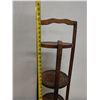 Image 9 : Carved Wooden 3 Tier Folding Stand 9" Dia, 32"H