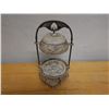 Image 3 : Meriden Company Carved Metal Quadruple Plate w/ Handle Marked 4992 & DR54, 6" Dia, 11.5"H