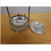 Image 6 : Meriden Company Carved Metal Quadruple Plate w/ Handle Marked 4992 & DR54, 6" Dia, 11.5"H