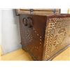 Image 9 : Carved Wooden Hinged Chest w/ Mother of Pearl Inlay, 27" x 13" x 15"H