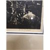 Image 4 : Hawaii Crowd Scene, Wood Block Original Art by Artist J.M. Fraser, 11" x 13" Framed & Matted