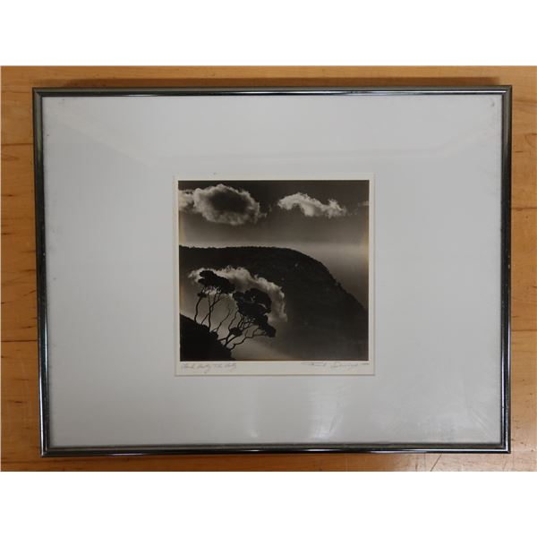 Cloud Visiting the Valley B&W Photographic Image, by Frank Salmorogli (?) 1997, 18" X 14" Framed