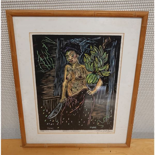 Banana Woman Ltd. Ed. Artwork 35/50 by Tomas Belsky, 16" x 20" Framed