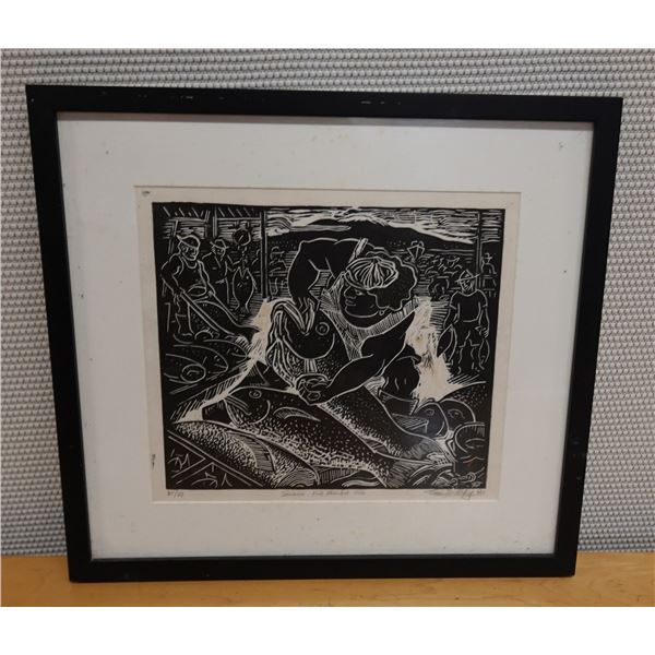 Suisan Fish Market Ltd. Ed. Artwork 38/65 by Tomas Belsky '97, 19"x18"