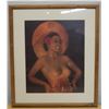 Image 1 : Polynesian Woman Art Print by Edgar Leeteg, Tahiti, Framed & Matted 15" x 18"
