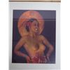 Image 2 : Polynesian Woman Art Print by Edgar Leeteg, Tahiti, Framed & Matted 15" x 18"