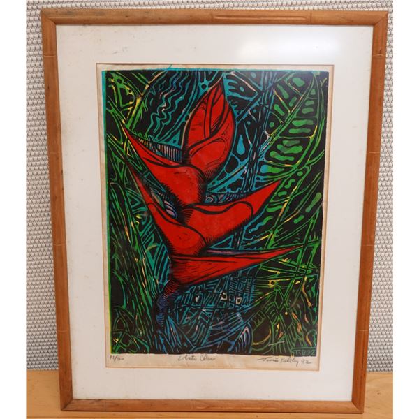 Lobster Claw Heliconia Lt. Ed. 14/30 Art by Tomas Belsky '92, 16" x 21"