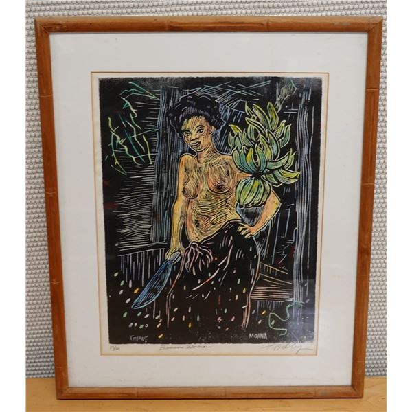 Banana Woman Ltd. Ed. Artwork 34/50 by Tomas Belsky, 16" x 20" Framed