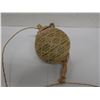 Image 2 : Round Woven Basket Container w/ Attached Lid & Strap 4.5" Dia