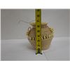 Image 10 : Woven Basket Container w/ Shell Accents, Lid & Strap 5.5" Dia, 7"H