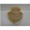Image 2 : Woven Basket Container w/ Shell Accents, Lid & Strap 5.5" Dia, 7"H
