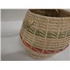 Image 5 : Woven Basket Container w/ Lid & Strap 5" Dia, 7"H