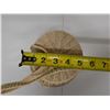 Image 7 : Woven Basket Container w/ Lid & Strap 5" Dia, 7"H
