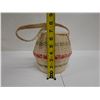Image 8 : Woven Basket Container w/ Lid & Strap 5" Dia, 7"H