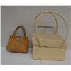 Image 1 : Qty 2 Woven Purses w/ Straps, Misc Sizes
