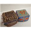 Image 10 : Qty 2 Square Beaded Trinket Boxes w/ Lids, 4" x 4" x 4.5"H